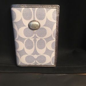 Coach silver leather grey signature Fold wallet ON SALE $49